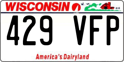 WI license plate 429VFP