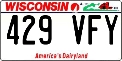 WI license plate 429VFY