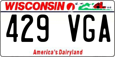 WI license plate 429VGA
