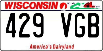 WI license plate 429VGB
