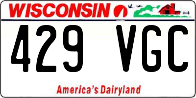 WI license plate 429VGC
