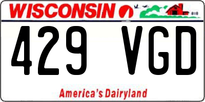 WI license plate 429VGD