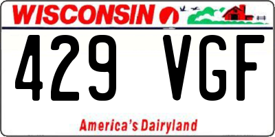 WI license plate 429VGF