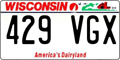 WI license plate 429VGX
