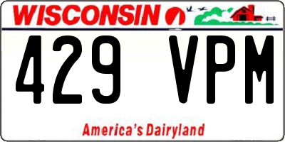 WI license plate 429VPM