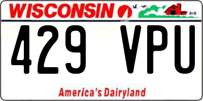 WI license plate 429VPU