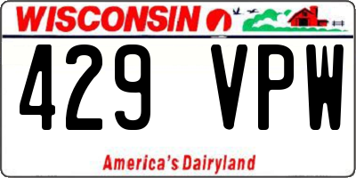 WI license plate 429VPW