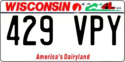 WI license plate 429VPY