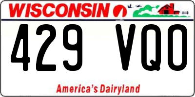 WI license plate 429VQO