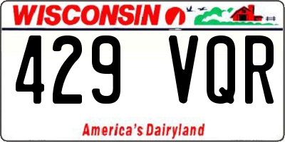 WI license plate 429VQR