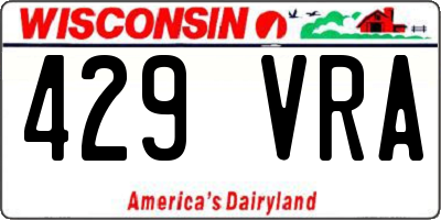 WI license plate 429VRA