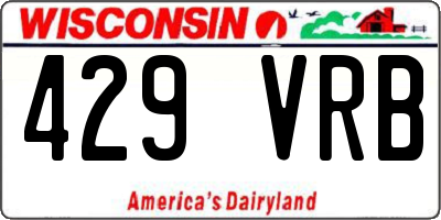 WI license plate 429VRB