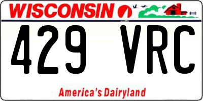 WI license plate 429VRC