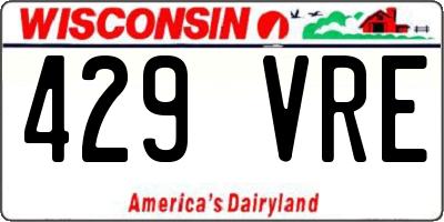 WI license plate 429VRE