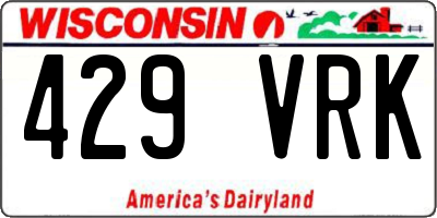 WI license plate 429VRK