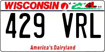 WI license plate 429VRL
