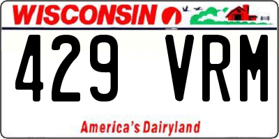 WI license plate 429VRM