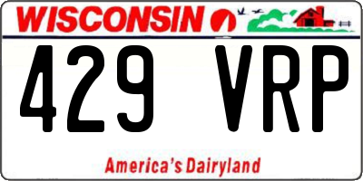 WI license plate 429VRP