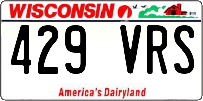 WI license plate 429VRS