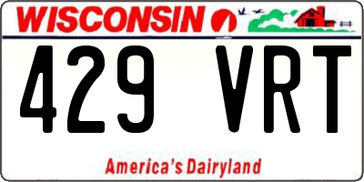 WI license plate 429VRT