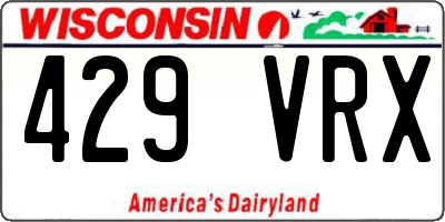 WI license plate 429VRX