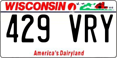 WI license plate 429VRY
