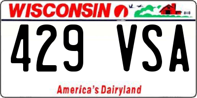 WI license plate 429VSA