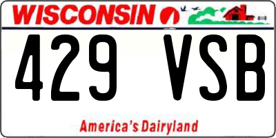 WI license plate 429VSB