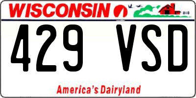 WI license plate 429VSD
