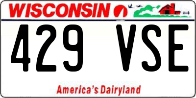 WI license plate 429VSE