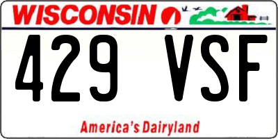 WI license plate 429VSF