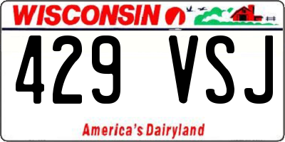 WI license plate 429VSJ