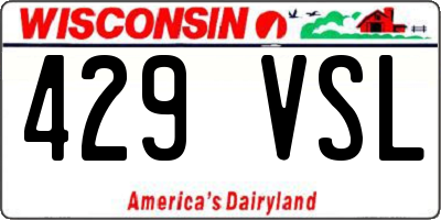 WI license plate 429VSL