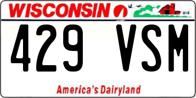 WI license plate 429VSM