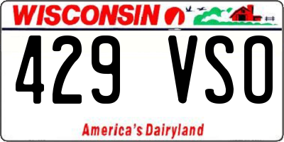 WI license plate 429VSO