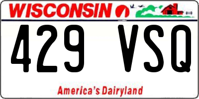 WI license plate 429VSQ