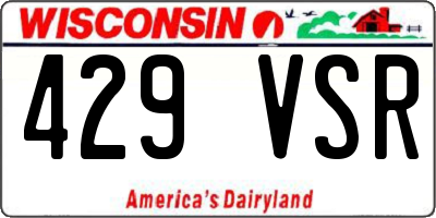 WI license plate 429VSR
