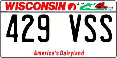 WI license plate 429VSS