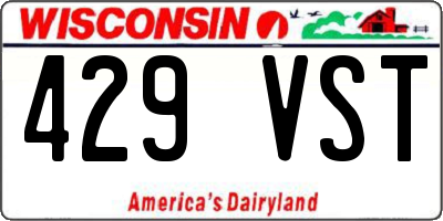 WI license plate 429VST
