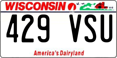 WI license plate 429VSU