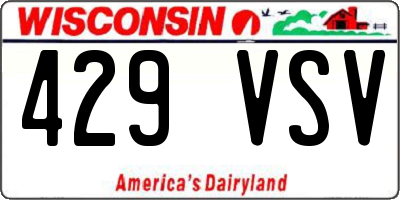 WI license plate 429VSV