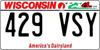 WI license plate 429VSY