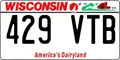 WI license plate 429VTB