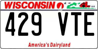 WI license plate 429VTE