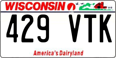 WI license plate 429VTK