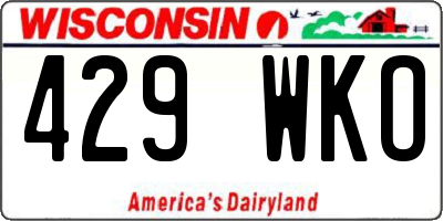 WI license plate 429WKO
