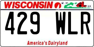 WI license plate 429WLR