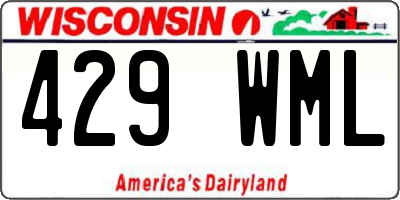 WI license plate 429WML