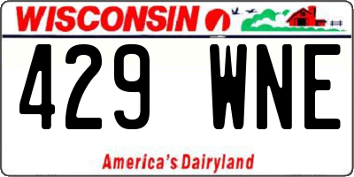 WI license plate 429WNE