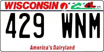 WI license plate 429WNM